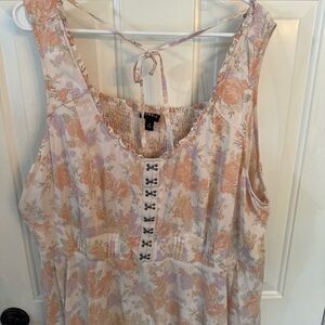 Torrid Floral Sleeveless Top with Clasp Detail - Size 4